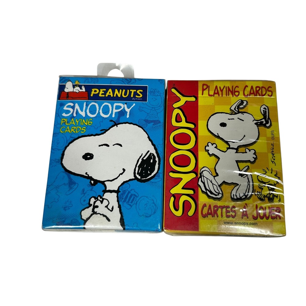 Peanuts Snoopy Playing Cards 2 Decks Hoyle Products Sealed Vintage 2003 Decks